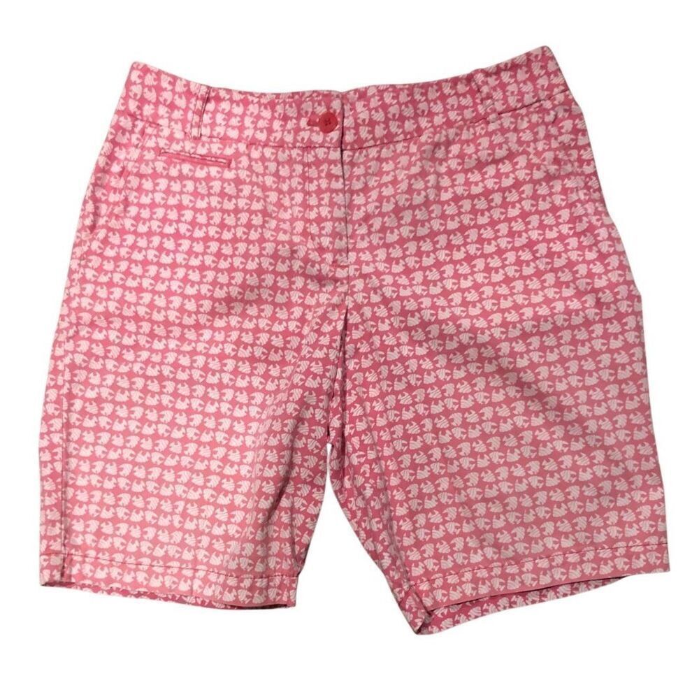 Talbots Shorts Pink with White Angel Fish Pattern Size 8P